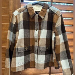 NWT Idyllwind blue and brown plaid jacket, size large